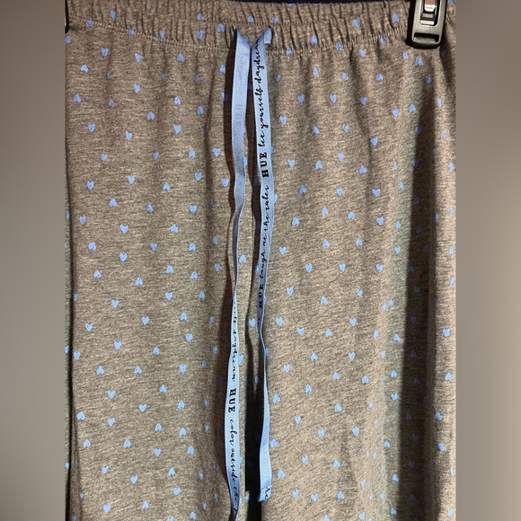 HUE Grey SleepWell Pajama Pants With Blue Hearts - Picture 2 of 4